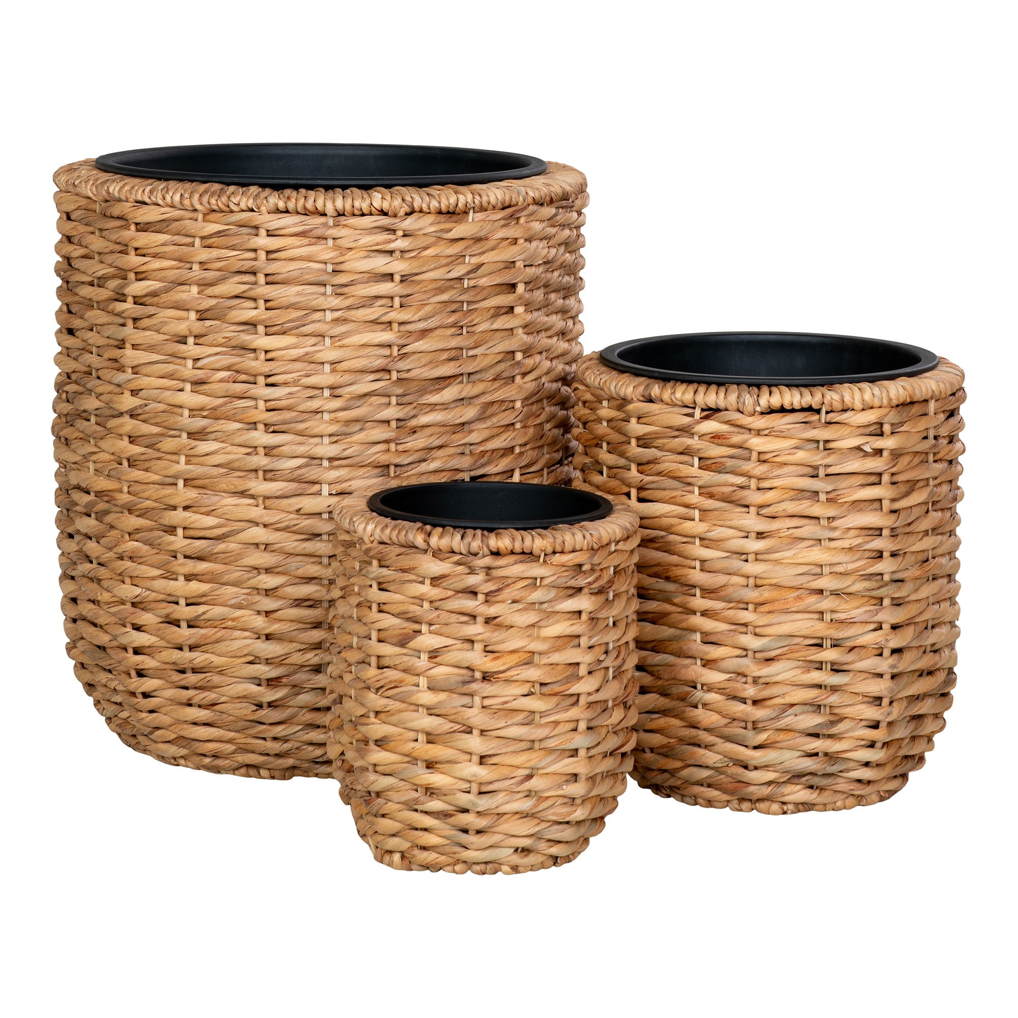 Hanoi – Blumentöpfe aus Wasserhyazinthe, natur, Set aus 3